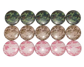 Camo Magnet, 1", 1.25", Button Magnet, Brown Camo, Tan Camo, Pink Camo, Camoflauge, Camo Theme, Camo Decor, Green Camo, Magnet, BK017