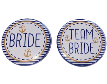 Bachelorette Party, Navy Blue, Gold, 1.5", 2.25", Pinback Button, Bachelorette Pin, Bridal Party Favor, Bachelorette Cruise, Bridal, BW117