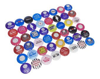 Volleyball, 1", 1.25", 1.5", 2.25", Button, Volleyball, Volleyball Party Favor, Volleyball Birthday, Gift, Flatback, Pinback, Badge, SE032