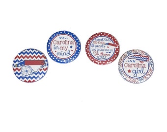 North Carolina, 1", 1.25", 1.5", 2.25", Button, North Carolina Theme, North Carolina Decor, North Carolina Gift, Flatback, Pinback, TS010