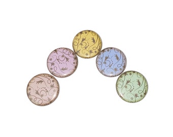 Floral Vine Magnet, 1", 1.25", Button Magnet, Flower Decor, Pink Decor, Yellow Decor, Green Decor, Blue Decor, Calendar Magnet, BK005