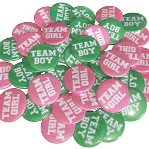 Gender Reveal, Pink, Green, 1.25&quot;, 1.5&quot;, 2.25&quot;, Pinback Button, Baby Reveal, Baby Shower, Easter, Spring, Boy or Girl, Vote, VB110, VB121