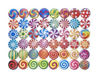 Candy Magnet, Peppermint Magnet, 1", 1.25", 1.5", 2.25", Button Magnet, Lollipop Magnet, Candy Theme, Peppermints, Christmas Candy, FD017