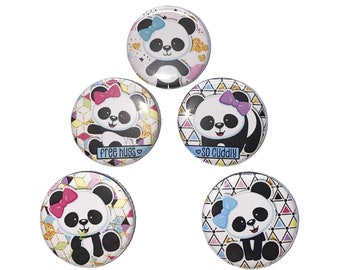 Panda Magnet, 1", 1.25", 1.5", 2.25", Button Magnet, Panda Theme, Panda Party Favor, Panda Decor, Panda Birthday, Gift, Panda Bear, A013