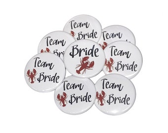 Bachelorette Pin, Crawfish, 1.5", 2.25", Pinback Button, Crayfish, Crawdad, Bridal Party, Bachelorette, South, New Orleans, BW161, BW163