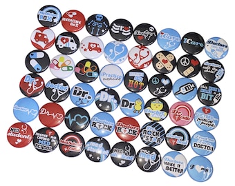 Doctor, 1", 1.25", 1.5", 2.25", Button, Doctor Theme, Doctor Decor, Med Student, Student, Party Favor, Medical, Flatback, Pinback, MP007