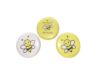 Bee Magnet, 1", 1.25", 1.5", Button Magnet, Bee Theme, Bee Decor, Yellow Bee, Honey Bee, Bee Gift, Bees, Bee Office Decor, B001