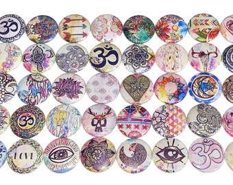 Wander Magnet, 1", 1.25", 1.5", 2.25", Button Magnet, Free Spirit, Boho, Skull, Om Symbol, Feather, Eye, Arrow, Moon, SY006