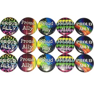 Proud Ally Magnet, Gay, 1&quot;, 1.25&quot;, Button Magnet, Marriage Equality, Gay Pride, Rainbow Magnet, LGBT Magnet, Ally, Ally Magnet, Pride, GP003