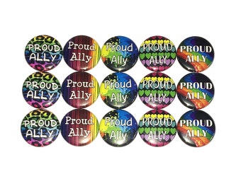 Proud Ally Magnet, Gay, 1", 1.25", Button Magnet, Marriage Equality, Gay Pride, Rainbow Magnet, LGBT Magnet, Ally, Ally Magnet, Pride, GP003