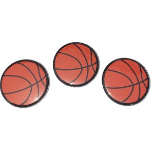 Basketballs, 1&quot;, 1.25&quot;, 1.5&quot;, 2.25&quot;, Button, Basketball Decor, Basketball Theme, Basketball Flatback, Basketball Pinback, SE063