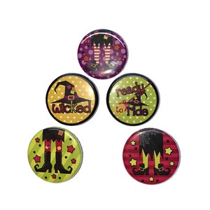 Witches, 1&quot;, 1.25&quot;, 1.5&quot;, 2.25&quot;, Button, Witch, Feet, Witch Decor, Witch Button, Witch Party Favor, Witch Pinback, Witch Flatback, Hat, H014