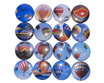 Hot Air Balloon Magnet, 1", 1.25", Button Magnet, Hot Air Balloon, Hot Air Balloon Theme, Hot Air Balloon Decor, Party Favor, Gift, VT002