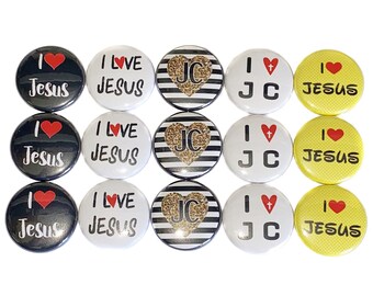 Jesus Magnet, Christian Magnet, 1", 1.25", 1.5", 2.25", Button Magnet, Jesus Decor, Jesus Theme, Party Favor, VBS, Sunday School, FT041