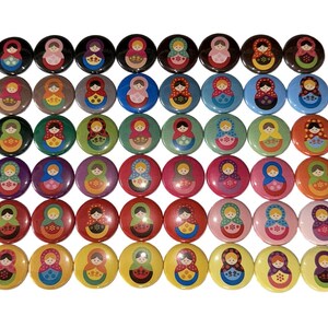 Matryoshka Magnet, 1&quot;, 1.25&quot;, Button Magnet, Matryoshka Doll, Nesting Doll, Matryoshka Theme, Matryoshka Decor, HT004