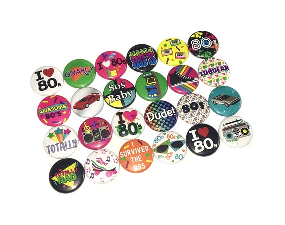 80's Magnet, 1", 1.25", 1.5", Button Magnet, 80s Magnet, 80's Party Favors, 80s Theme, 80's Decor, Decade Party, 80s Theme Party, DC014