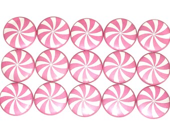 Pink Peppermint Magnet, 1", 1.25", 1.5", 2.25", Button Magnet, Peppermint, Peppermint Theme, Peppermint Decor, Peppermint Magnet, FD040