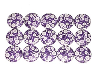 Purple Magnet, 1", 1.25", Button Magnet, Purple Decor, Purple Theme, Craft Supply, Party Favor, Polka Dots, Purple Dots, White Dots, BK001