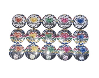 Volleyball Magnet, 1", 1.25", 1.5", Button Magnet, Volleyball, Volleyball Decor, Party Favor, Volleyball Birthday, Volleyball Theme, SE011