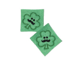 Shamrock Felt, 2 Felts, Shamrock Patch, Green, Unfinished, Craft Supply, Clover, St. Patrick's Day, Saint Patrick's, Size 1 of 4, EMB096