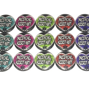 Medical Assistant, 1&quot;, 1.25&quot;, Button Magnet, Medical, MA, Medical Party Favor, Assistant Decor, Medical Theme, Medical Decor, Heart, MA003