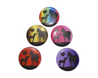 Horse, Foal, 1", 1.25", Button, Horse Theme, Horse Decor, Horse Party Favor, Horse Birthday, Craft Supply, Flatback, Pinback, Badge, HR004