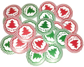 Reveal, Christmas Tree, Girl, Boy, 1.25", 1.5", 2.25", Pinback Button, Xmas, Holiday, Baby Shower, Baby Reveal, Girl or Boy, VB344, VB350