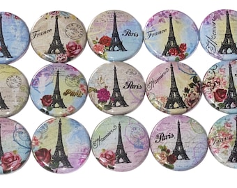 Eiffel Tower Magnet, 1", 1.25", 1.5", 2.25", Button Magnet, Paris, Paris Theme, Paris Decor, Eiffel Tower, Party Favor, France, Gift, TS013