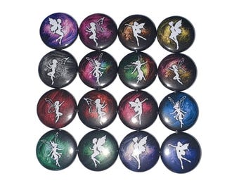 Fairy Magnet, Enchantment, 1", 1.25", 1.5", 2.25", Button Magnet, White Fairy, Fairy Silhouette, Fairy Theme, Fair Decor, Party Favor, MC013