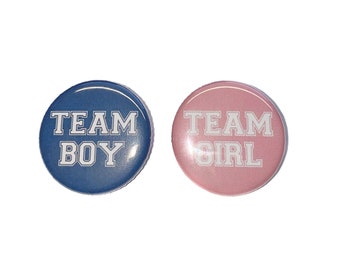 Gender Reveal, Smokey Blue, Rose Pink, 1.25", 1.5", 2.25", Pinback Button, Dusty Blue, Baby Shower, Vote, VB567, VB565