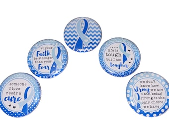 Hydrocephalus Ribbon, 1", 1.25", 1.5", 2.25", Button, Hydrocephalus, Blue Ribbon, Brain Disease, Neuro Disorder, Flatback, Pinback, CA011