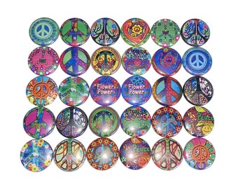 Peace Magnet, 1", 1.25", 1.5", 2.25", Button Magnet, Peace, Peace Sign, Peace Theme, Peace Theme, Peace Decor, 70s, 60s, DC016