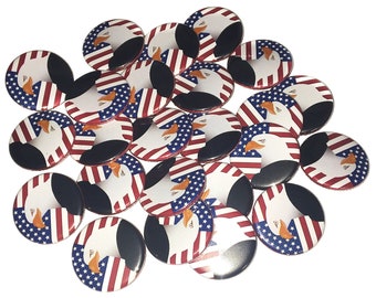 Bald Eagle, 1", 1.25", Button, Eagle, Bald Eagle Theme, American Flag, American, Patriotic, America, USA, Flatback, Pinback, Badge, PC001