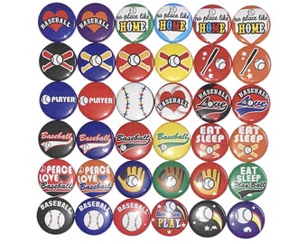 Baseball Magnet, 1", 1.25", 1.5", Button Magnet, Baseball, Girl's Baseball, Baseball Theme, Baseball Decor, Birthday, Glove, Bat, SE049
