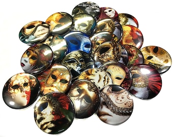Masquerade, Mask, 1", 1.25", 1.5", 2.25", Button, Masquerade Button, Masquerade Pin, Mardi Gras, Masquerade Decor, Mask Theme, MK003
