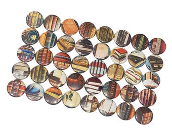 Books, 1", 1.25", 1.5", 2.25", Button, Old Book, Book Theme, Old Book, Reading Theme, Reading Decor, Book Gift, Flatback, Pinback, RB002