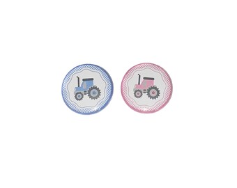 Gender Reveal, Tractor, Pink, Blue, 1.25", 1.5", 2.25", Pinback Button, Girl or Boy, Baby Reveal, Pregnancy Reveal, Baby Vote, VB259, VB276