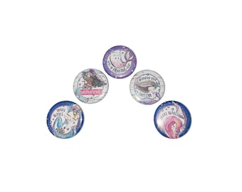 Mermaids, 1", 1.25", 1.5", 2.25", Button, Mermaid Pin, Mermaid Theme, Mermaid Decor, Birthday, Party Favor, Flatback, Pinback, Pin, MC015