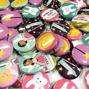 Tooth Fairy, 1&quot;, 1.25&quot;, Button, Fairy, Party Favor, Tooth Fairy Theme, Tooth Fairy Decor, Dental Care, Party Favor, Flatback, Pinback, DT003
