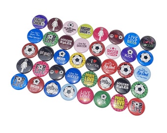 Soccer, 1", 1.25", 1.5", 2.25", Button, Soccer Theme, Soccer Decor, Soccer Party Favor, Soccer Flatback, Soccer Pinback, Soccer Badge, SE041