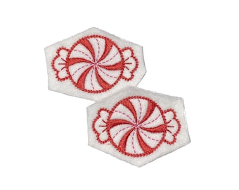 Peppermint Felt, 2 Felts, Peppermint, White, Red, Pink, Unfinished, Craft Supply, Christmas, Christmas Candy, Red Pink Peppermint, EMB061