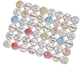 Inspirational Quote, 1", 1.25", 1.5", 2.25", Button, Encouragement, Mental Health, Motivate, Quote, Positive Word, Flatback, Pinback, Q015