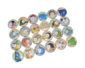 Animals, 1", 1.25", 1.5", 2.25", Button, Animal Theme, Animal Decor, Chicken, Dog, Cat, Animal Humor, Animal Flatback, Animal Pinback, A018