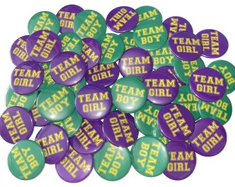 Gender Reveal, Purple, Green, Yellow, 1.25", 1.5", 2.25", Pinback Button, Mardi Gras, Baby Shower, Baby Reveal, Boy or Girl, VB457, VB456