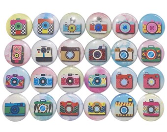 Camera Magnet, Photography, 1", 1.25", 1.5", 2.25", Button Magnet, Camera Theme, Party Favor, Camera Decor, Photo, Photographer, Gift, CP002