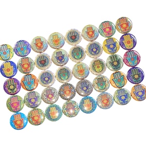 Hamsa, Imperfect, 1&quot; Pinback Button, 35 Buttons, Ready to Ship, SY001