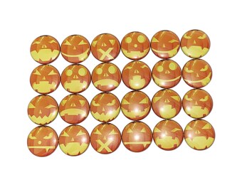 Jack O'Lantern Magnet, 1", 1.25", 1.5", 2.25", Button Magnet, Jack O'Lantern, Pumpkin, Pumpkin Magnet, Pumpkin Faces, Halloween, H018