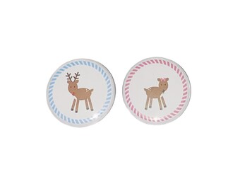 Gender Reveal, Reindeer, Blue, Pink,  1.25", 1.5", 2.25", Pinback Button, Xmas, Holiday, Christmas, Baby Reveal, Rudolph, Vote, VB514, VB516