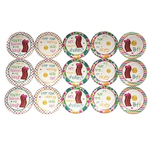 Bacon and Eggs Magnet, 1&quot;, 1.25&quot;, 1.5&quot;, 2.25&quot;, Button Magnet, Bacon Magnet, Egg Magnet, Bacon Theme, Bacon Decor, Party Favor, Gift, FD008