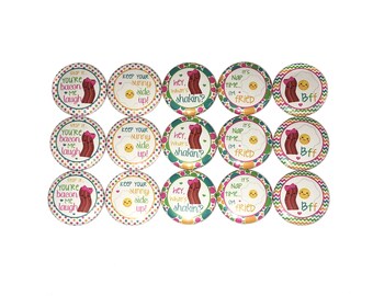 Bacon and Eggs Magnet, 1", 1.25", 1.5", 2.25", Button Magnet, Bacon Magnet, Egg Magnet, Bacon Theme, Bacon Decor, Party Favor, Gift, FD008